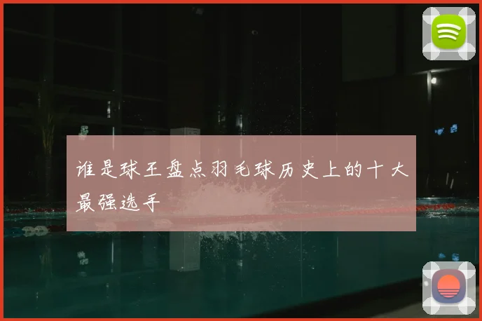 谁是球王盘点羽毛球历史上的十大最强选手